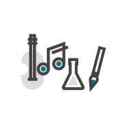 Illustrative icon of art supplies