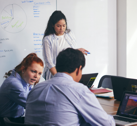 Students in a office image